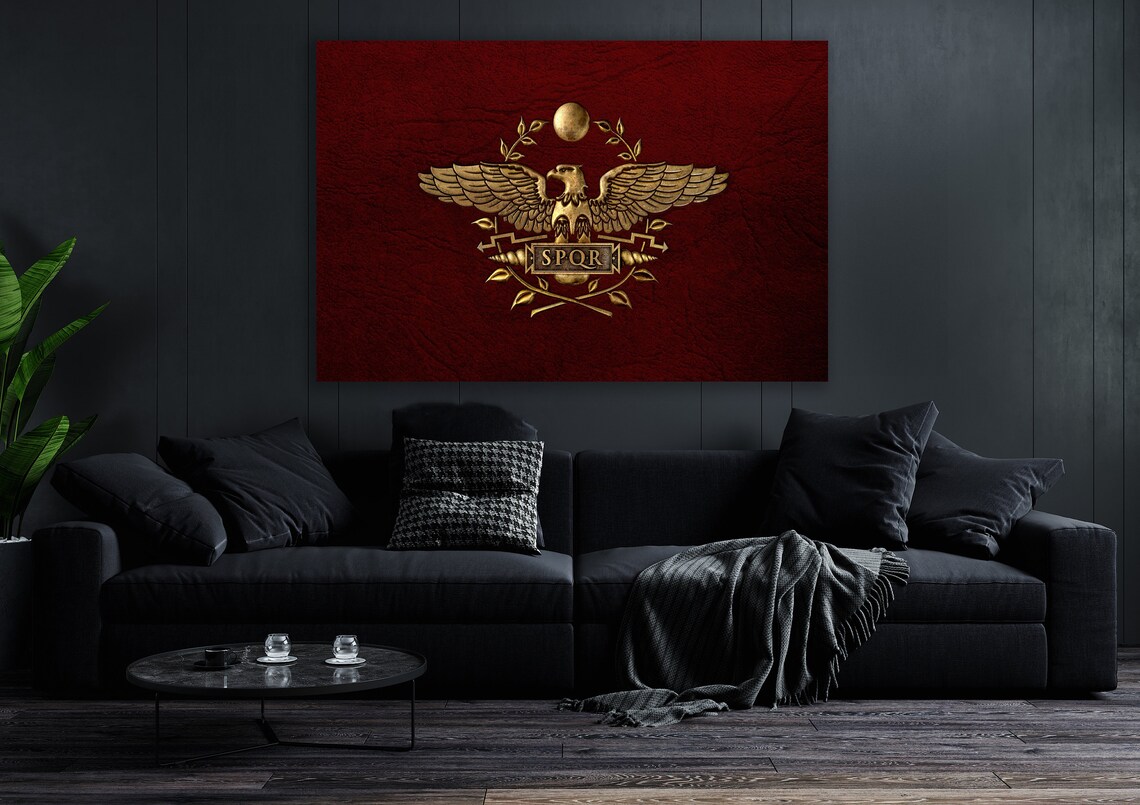 SPQR Sign, Ancient Roman Flag, Huge Canvas Home Decor, SPQR Canvas ...