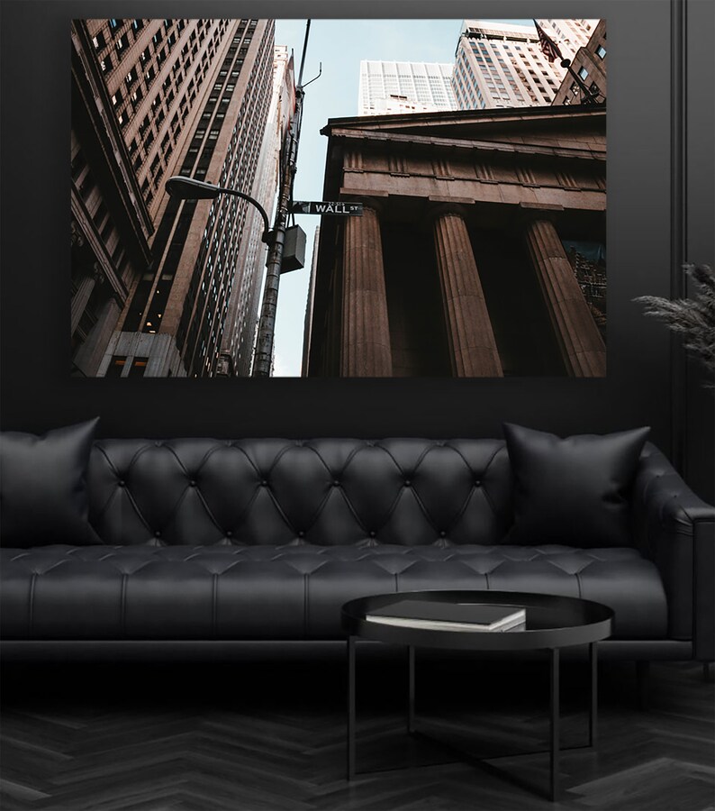 Manhattan, Wall Street Wall Art, Wall Street Decor, Huge Canvas Home Decor, Wall Street Photo, Wall Street Canvas, Street Wall Decor bild 2