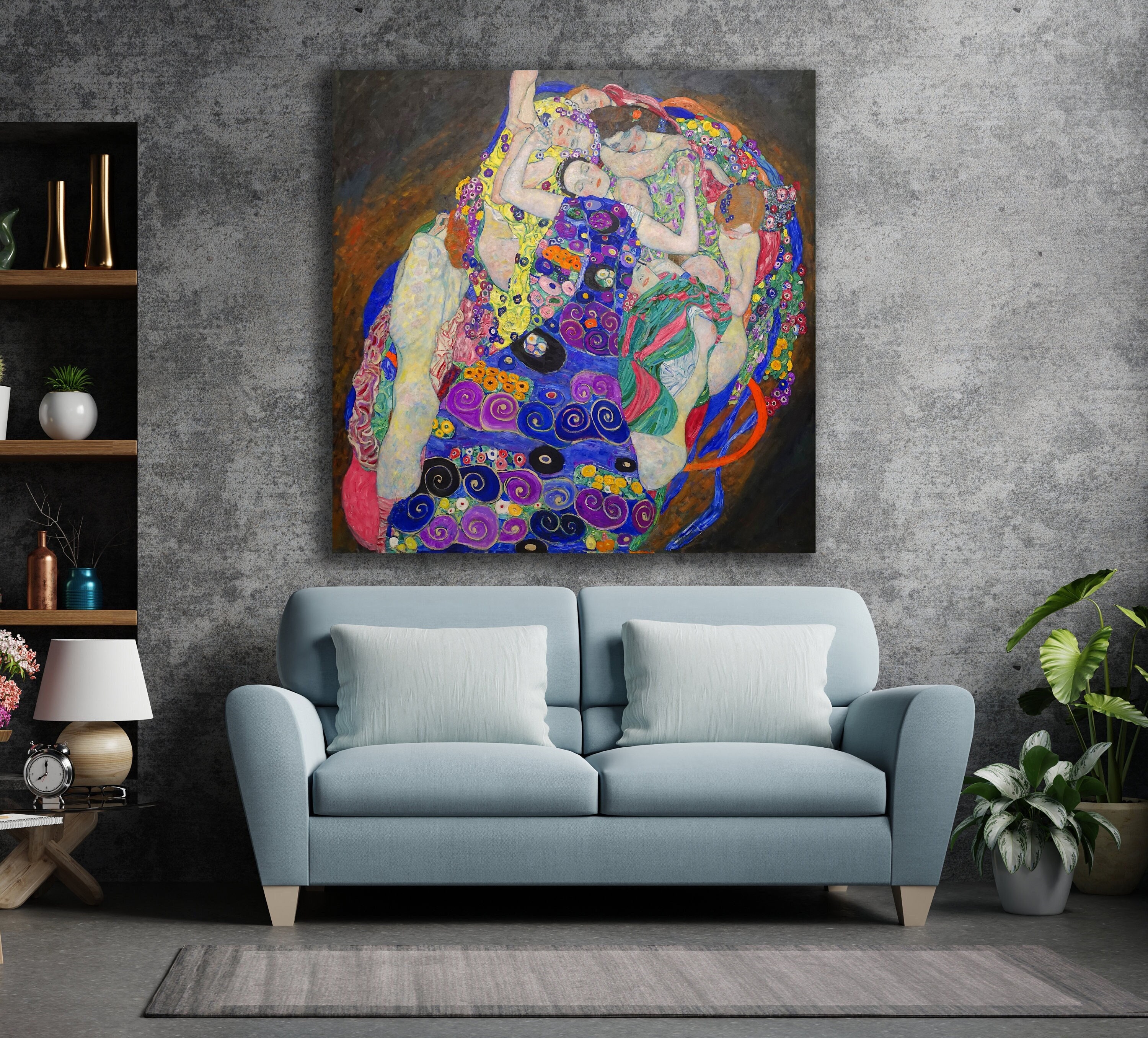 The Maiden Canvas, Gustav Klimt Art, Huge Canvas Home Decor, The Maiden Wall Decor, Gustav Klimt Canvas, The Virgin Art, Klimt