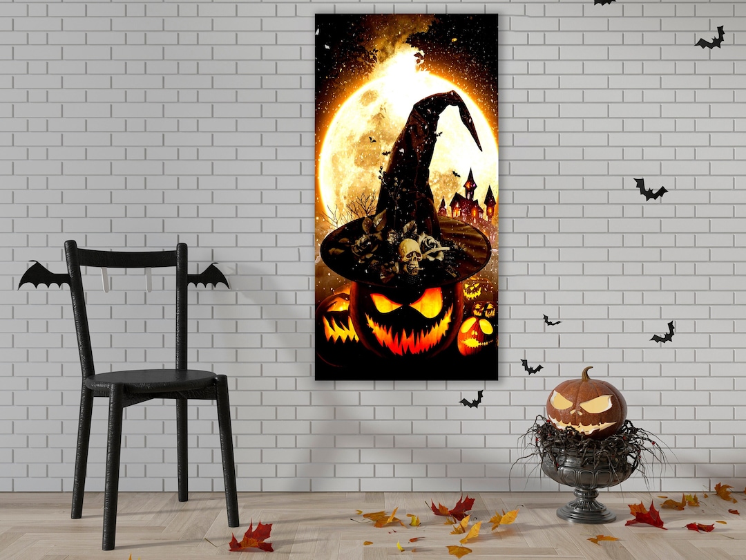 Halloween Wall Art, Huge Canvas Wall Decor, Halloween Art Print ...