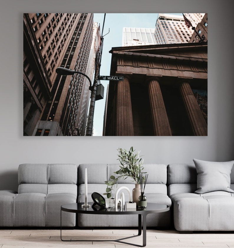 Manhattan, Wall Street Wall Art, Wall Street Decor, Huge Canvas Home Decor, Wall Street Photo, Wall Street Canvas, Street Wall Decor bild 1