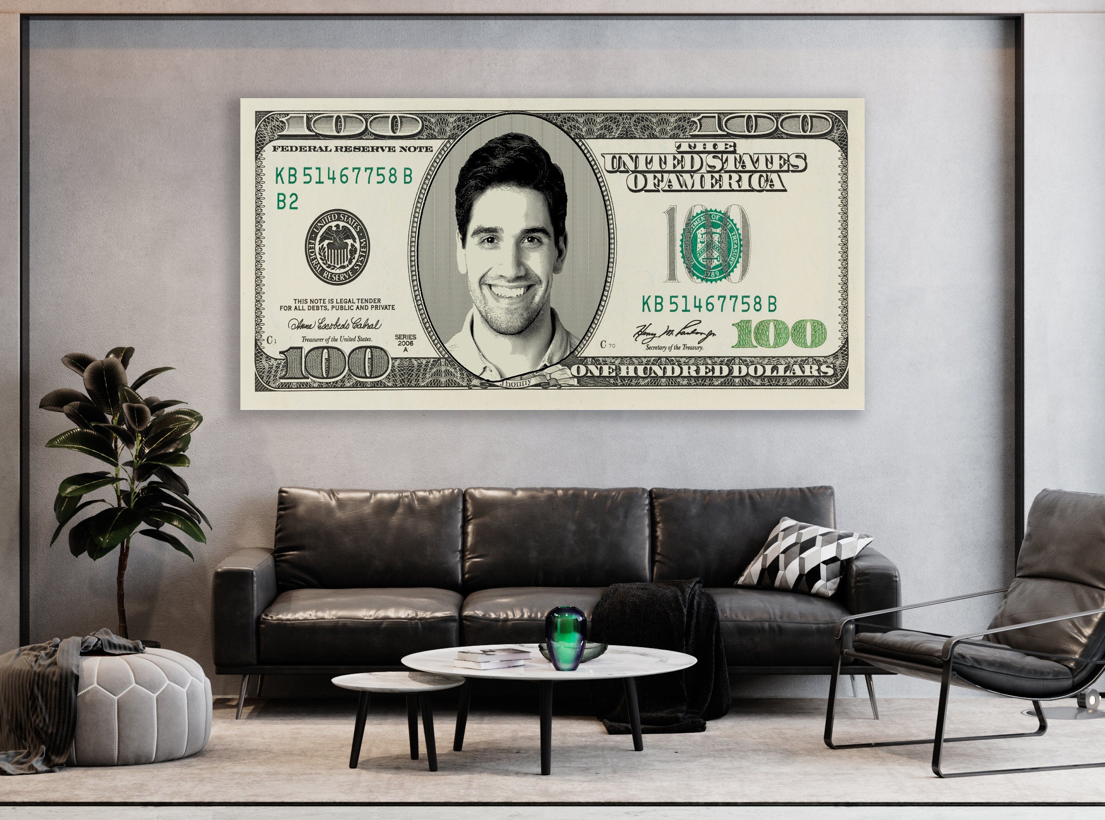 Custom Dollar Sign From Photo, Huge Canvas Wall Art, Personalized ...