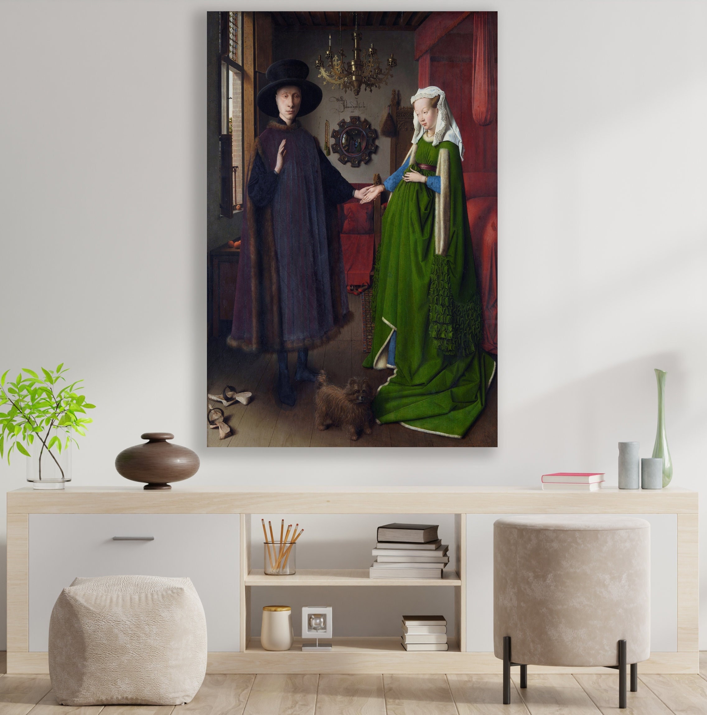The Arnolfini Portrait, Van Eyck Art, Huge Canvas Home Decor, Arnolfini Canvas, Van Eyck Wall Art, Arnolfini Wedding Wall Decor