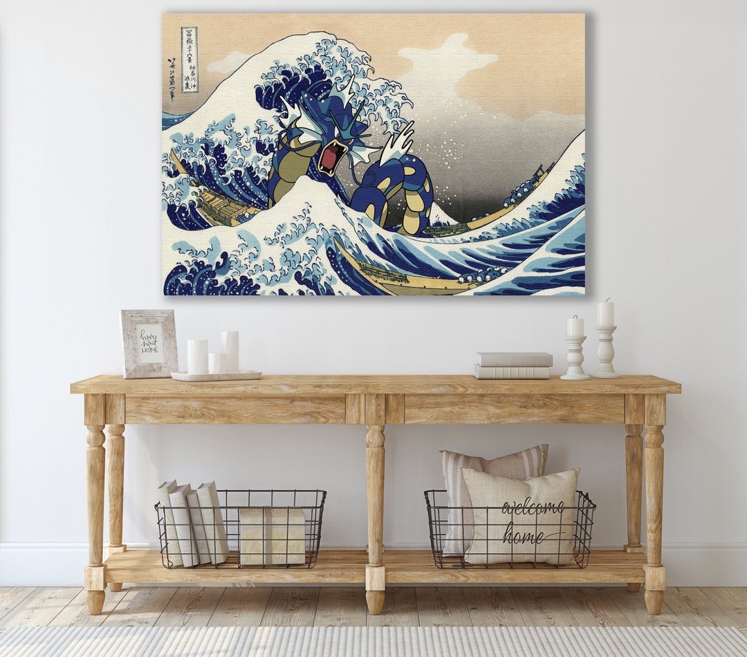 The Great Wave off Kanagawa Wall Art, Huge Canvas Home Decor, Funny
