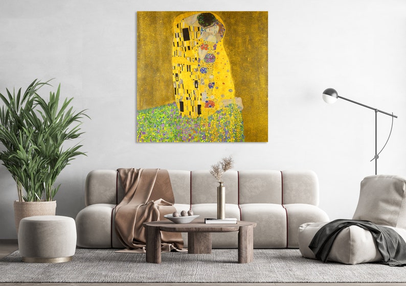 The Kiss, Gustav Klimt Art, Huge Canvas Home Decor, The Kiss Canvas, Gustav Klimt Canvas, The Kiss Art, Klimt Wall Decor, The Kiss Print