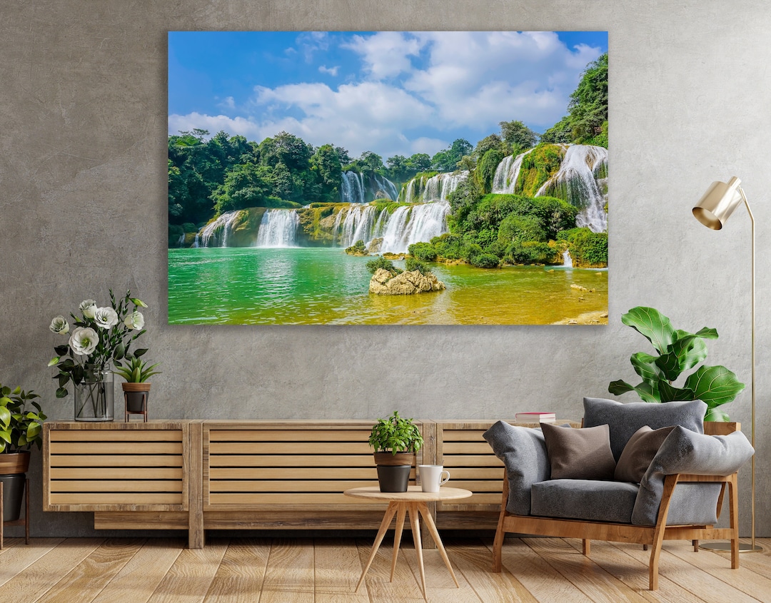Waterfall, Huge Canvas Wall Decor, Nature Art, Waterfall Canvas, Nature