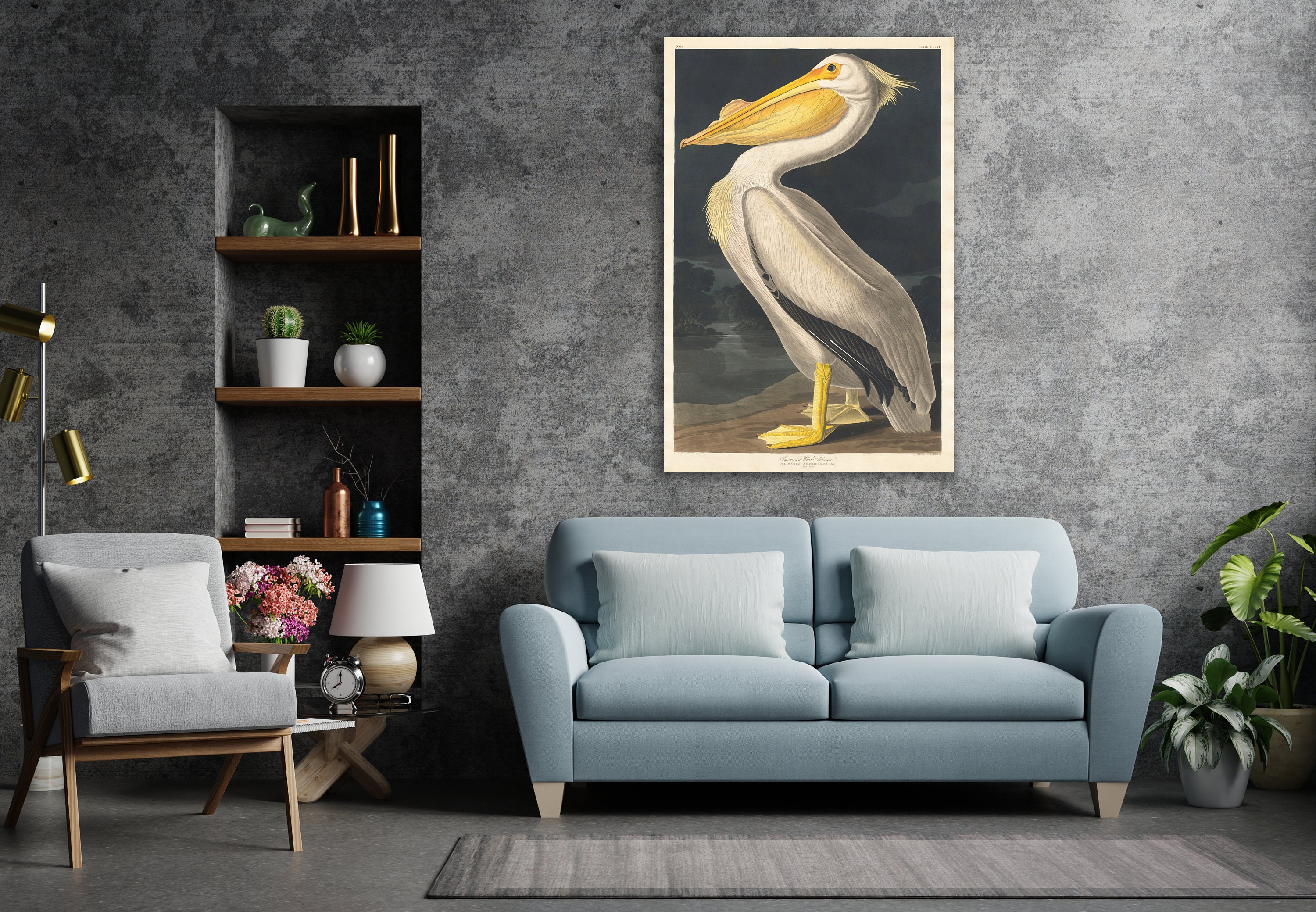White Pelican Wall Art, John James Audubon Art, Huge Canvas Home Decor ...