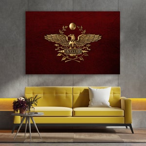SPQR Sign, Ancient Roman Flag, Huge Canvas Home Decor, SPQR Canvas ...