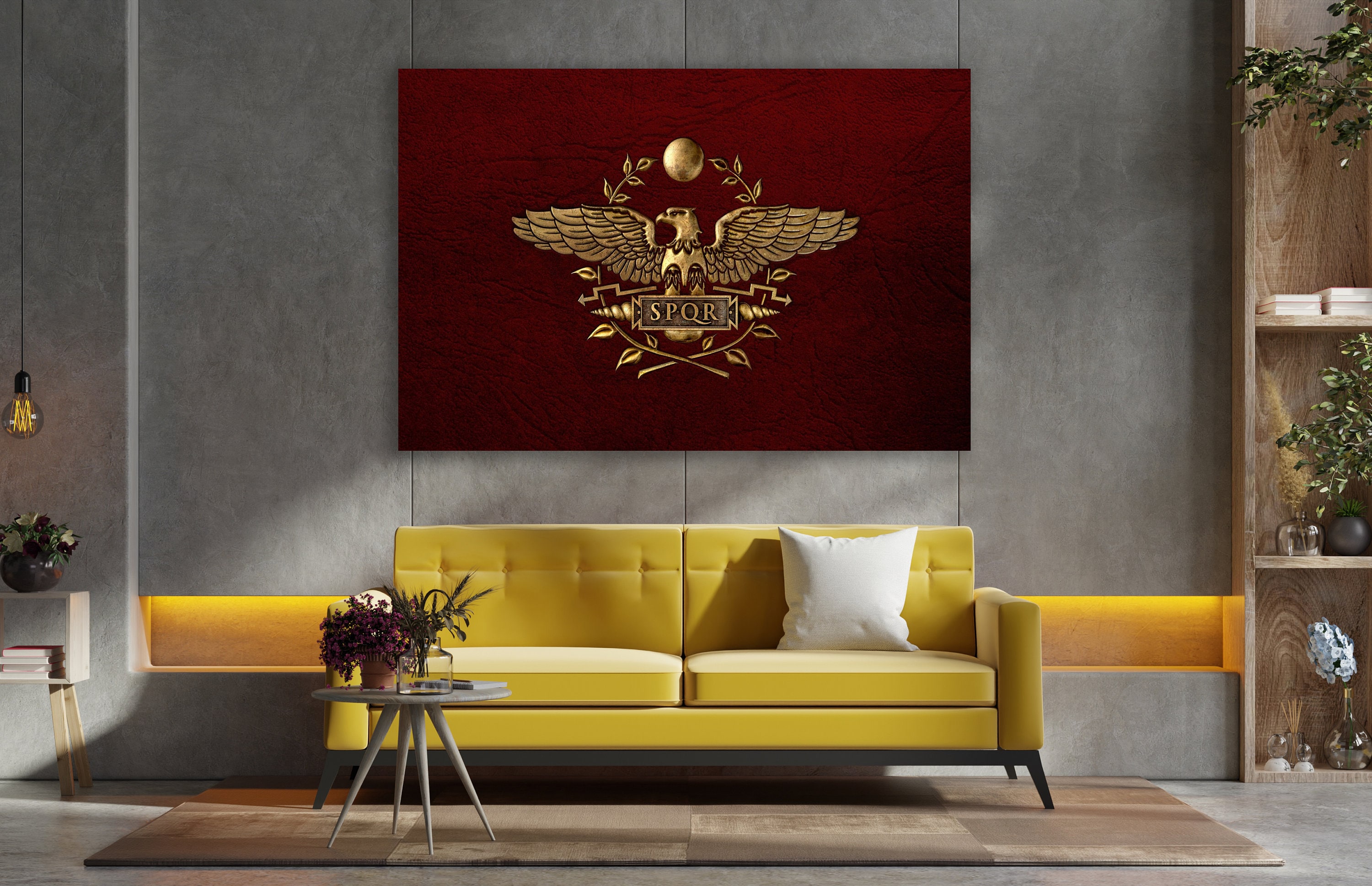 SPQR Sign, Ancient Roman Flag, Huge Canvas Home Decor, SPQR Canvas ...