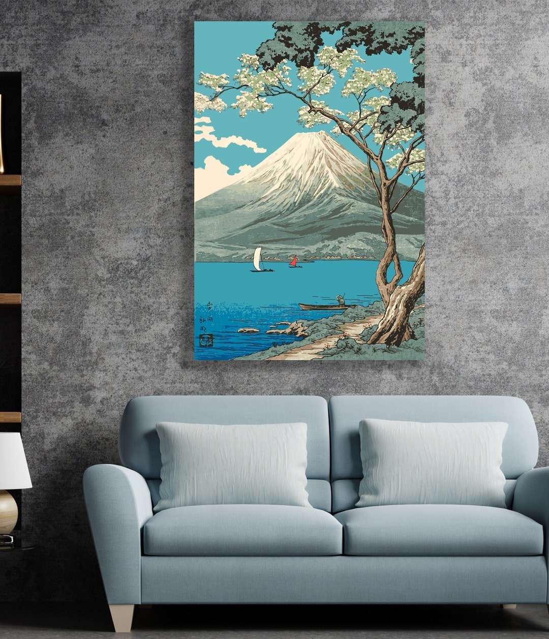 Modern Ukiyoe Fuji Mountain Huge Canvas Wall Decor Japanese - Etsy