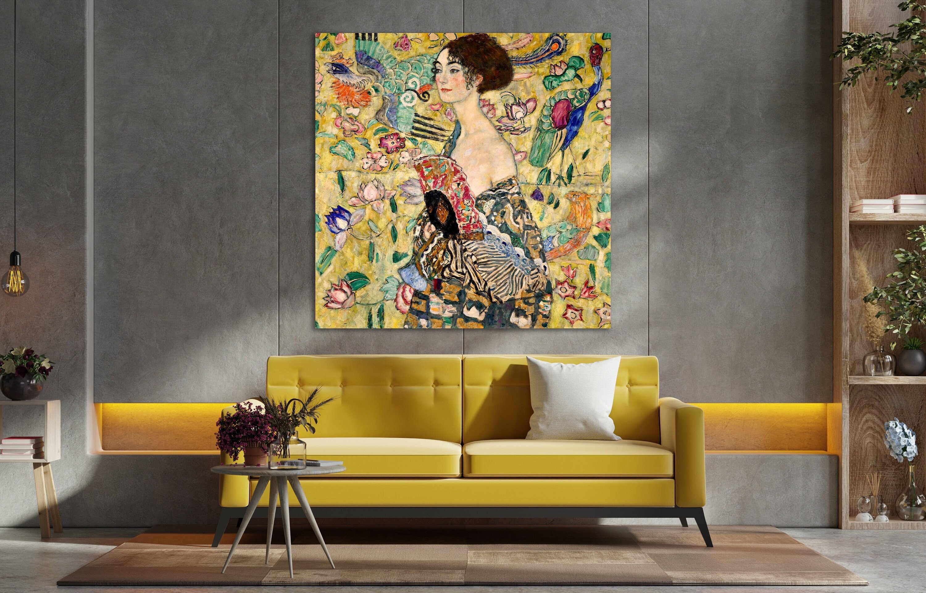 Lady With Fan 1918 Wall Art, Gustav Klimt Art, Huge Canvas Wall Art ...