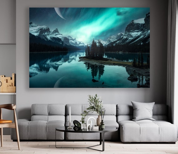 Aurora Northern Lights Huge Canvas Home Decor Northern - Etsy