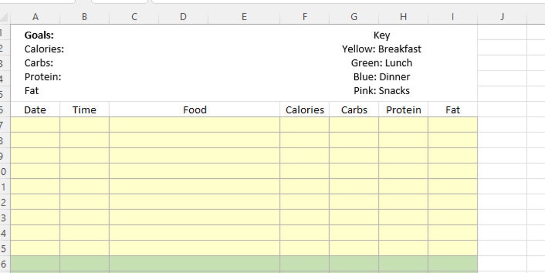 Customizable Calorie and Macro Tracker Sheet Etsy