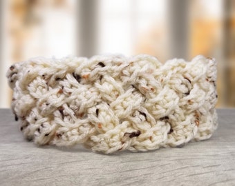 Diadema de tejido celta de crochet // Calentador de orejas // Diadema para clima frío para mujer