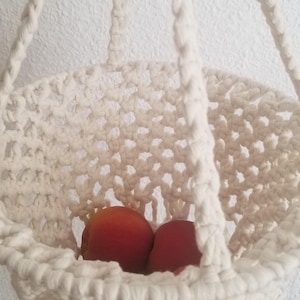 Kitchen hanging basket macrame, Fruit and veggie hanger, Hanging fruit net, Cotton rope fruit basket, Macrame fruit hammock, Boho fruit hang