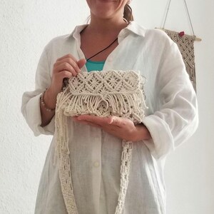 Petits sacs en macramé, Sacs à bandoulière, Sacs faits main, Sacs faits main en fil de coton