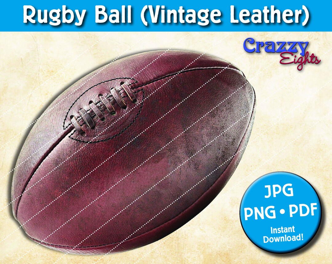 Rugby Ball Vintage Leather Rugby Ball Aka Quanco Pdf Jpg Png Transparent Printable Digital