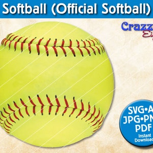 Softball - Official Rawlings-type Softball • svg-ai-pdf-jpg-png printable digital downloadable files •  Use with Cricut and Silhouette