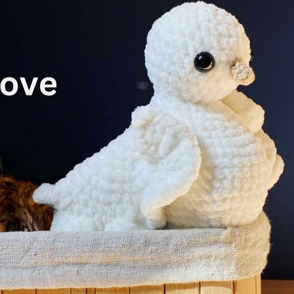 Dove of peace crochet pattern- Easy Dove Crochet Pattern- White Dove handmade crochet pattern. Birds crochet patterns