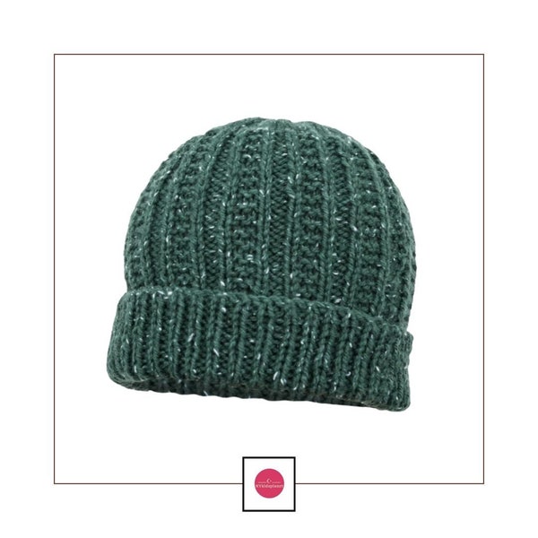 Men's Beanie Pattern- PDF Download- Winter Man Hat Patern- Knitting hat patern- Knit Hat- Hat Pattern - Easy and fast hat pattern - nykidspl