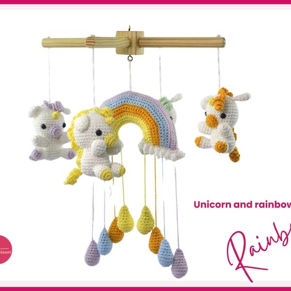 Unicorn and rainbow crib- Home Decoration- Kids Room Decor- Unicorn- Rainbow Unicorn- Kids Room Rainbow with Unicorn