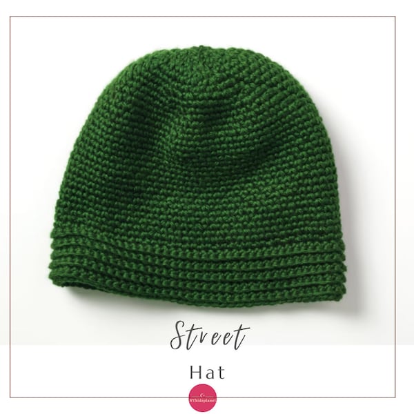 Easy Street Hat Pattern- Crochet hat pattern for teens and adults-Crochet pattern-nykidsplanet hat- PDF Downloadable Hat Patern- Cap- ny