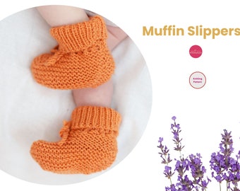 Bootie Muffin Slippers- Baby Slippers- Newborn baby slippers- Knitting Pattern Booties slipper- Baby gifts- Babyshower gifts
