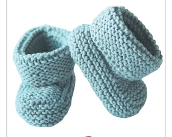 Baby Booties Knitting Pattern- Easy Baby Bootie Pattern- Cuffed Baby Booties-Baby Shoes- Knitting Btties PDF Downloadable- nykidsplanet