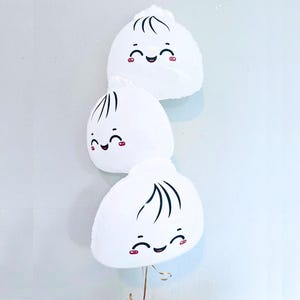 Palloncino di gnocchi per il primo compleanno coreano o per baby shower Decorazione con palloncino Il nostro piccolo gnocco Dim Sum Kawaii Doljabi Party Bao Bun Palloncino personalizzato