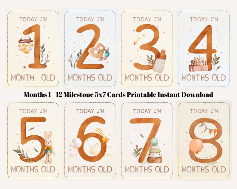 Instagram Month 1 to 12 Personalize Announcement Milestone Card for ...