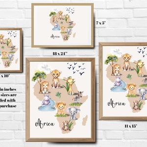 Serengeti Baby Tier Wand Kunst Karte für Kleinkind Zimmer Spielzimmer und Kinderzimmer Dekor Printable Instant Download Safari Tier Zeichnung Poster