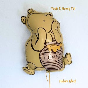 Palloncino di elio con orsetto Winnie The Pooh per baby shower party, decorazione personalizzata, primo compleanno, palloncino in lamina classico con vaso di miele e Pooh