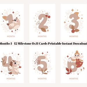 Instagram Neugeborenen Baby Meilenstein Monat 1 bis 1 Jahr Geburtsankündigungskarte für Social Media Monatliches Update Boho Foto Digitaler Meilenstein Prop