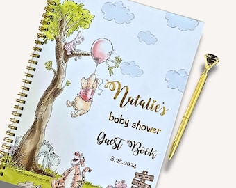 Winnie The Pooh Baby Shower Guest Book, Personalized Keepsake