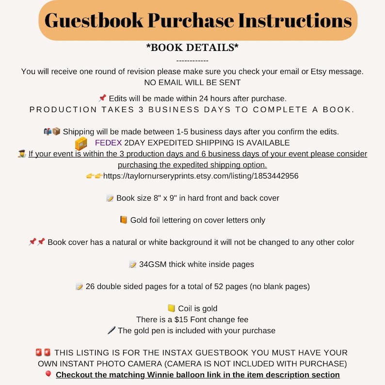 Instax mini baby shower Baby shower guest journal guest note book guestbook journal memory book Instax mini baby shower guest book take a selfie photo book free with purchase Photo Guest Book Sign Print out Instax Photo Album