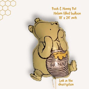 Winnie The Pooh Bear helium balloon, custom decoration for baby shower, honey pot foil balloon, first birthday classic Pooh party.
Classic Winnie The Pooh and honey pot foil balloon, helium filled baby shower decoration, first birthday Pooh bear party supply custom.
Baby shower Pooh bear decoration, helium foil balloon with honey pot design, first birthday custom Winnie The Pooh party classic.
Custom Winnie The Pooh balloon, honey pot foil design, helium filled for first birthday, classic Pooh