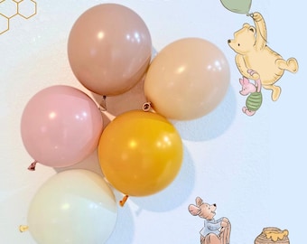 Winnie the Pooh Balloon Garland Kit, Neutral Baby Shower First Birthday Decor