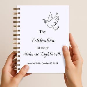 Libro de visitas para celebrar la vida Carta al ser querido Servicio conmemorativo de condolencias Hoja de registro para funeral Libro personalizado de recuerdos amorosos RIP