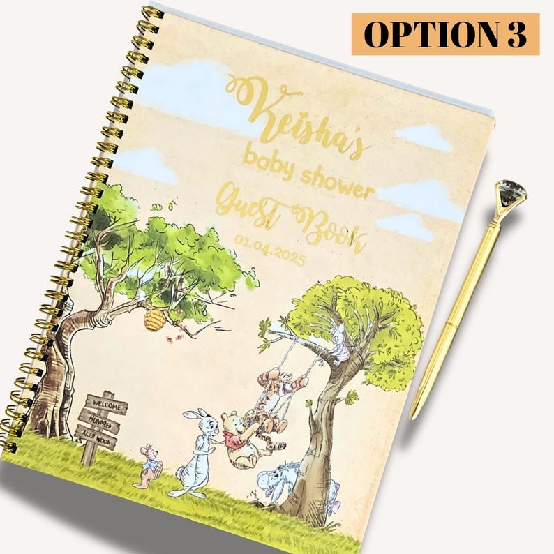 Looking for a unique keepsake for your event? Our Winnie The Pooh Baby Shower Guest Book is the perfect personalized gift idea for a boys baby shower, combining custom design with a thoughtful touch. Memory scrapbook  keepsake for baby shower