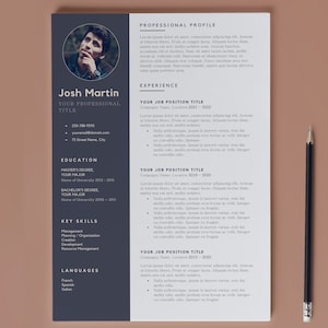 Modèle de CV homme professionnel moderne et original pour Mac et Pc, Modèle de CV pour Word, CV graphique 2023