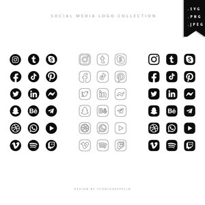 Social Media Icons - Media Icons Bundle Professional SVG,JPEG, PNG