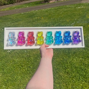 Extra Large Holographic Rainbow Resin Gummy Bear Art/3d Pop Art Wall Art/Candy Resin Art/Nursery Room Decor