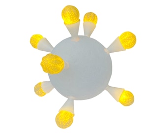 Sculptural Sputnik Lamp, Resin & Cement Accent Light