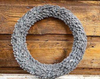 Snowy Sparkle Pinecone Wreath – Winter Holiday Decor