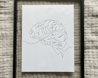 Minimalist Line Art - Anatomical Brain - Digital Download