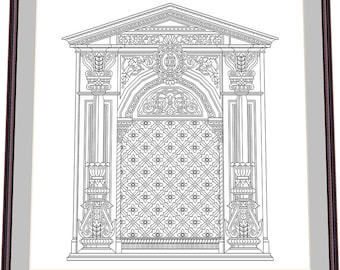 Architektonisches Ornament 2 - Blackwork-Muster, Nadelpunkt-Muster Digital - PDF, sofort-Download