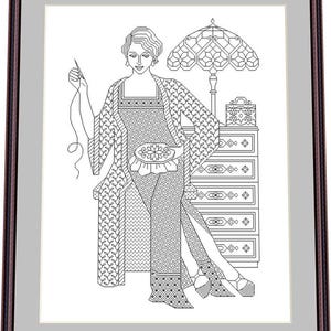 The Embroiderer 2 - Black work Pattern, Stickmuster Digital - PDF, sofortiger Download