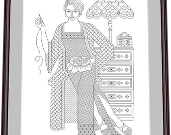 The Embroiderer 2 - zwart werkpatroon, borduurpatroon digitaal – pdf, direct downloaden