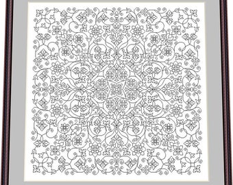 Blackwork lace15– Blackwork Pattern, Needlepoint Pattern Digital – PDF, instant download