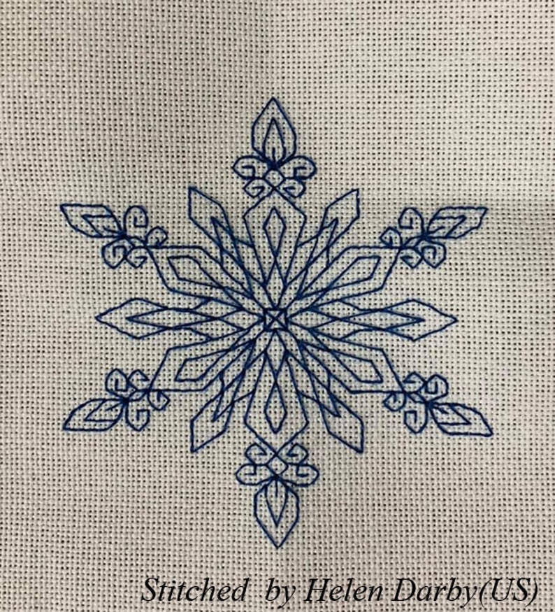 Snowflakes Blackwork Pattern Needlepoint Pattern Digital Etsy